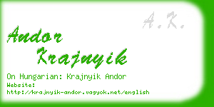 andor krajnyik business card
